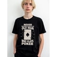 thumbnail image 1 of Old Man Poker T-Shirt Men's round neck T-shirt black top 2026 Comfortable loose T-shirt Weekend casual wear Vintage Unisex Shirt Printed tshirts, 1 of 7