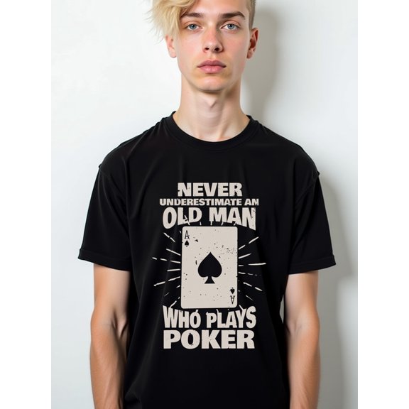 Old Man Poker Tee for men t-shirt black top summer Weekend casual wear Daily and weekend wear Soft and comfortable Trendy Unisex Shirt Printed tshirts