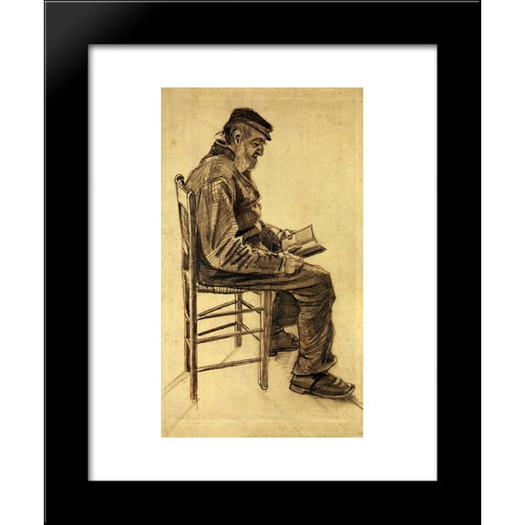 Old Man Reading 20x24 Framed Art Print by Vincent van Gogh