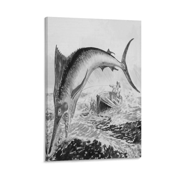 The Old Man And The Sea - Ernest Hemingway Poster Wall Art Picture Painting Poster Canvas Print Posters Artworks Bedroom Living Room Decor 12x18inch(30x45cm)