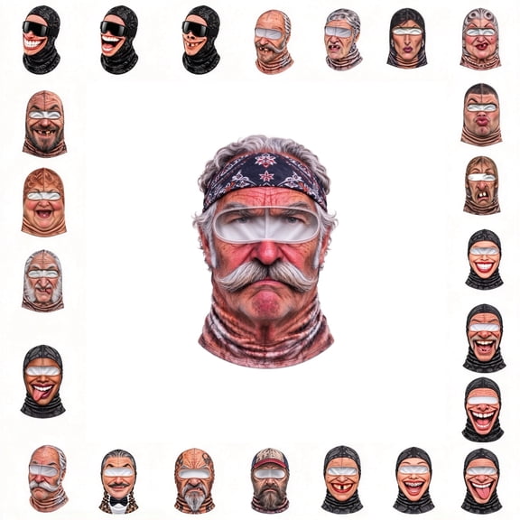 Old Man Ski Mask,Balaclava Face Mask,3D Funny Ski Face Mask Lightweight Breathable UV Sun Protection Full Head Cover for Skiing Cycling Motorcycle Fishing Hunting Halloween Sports