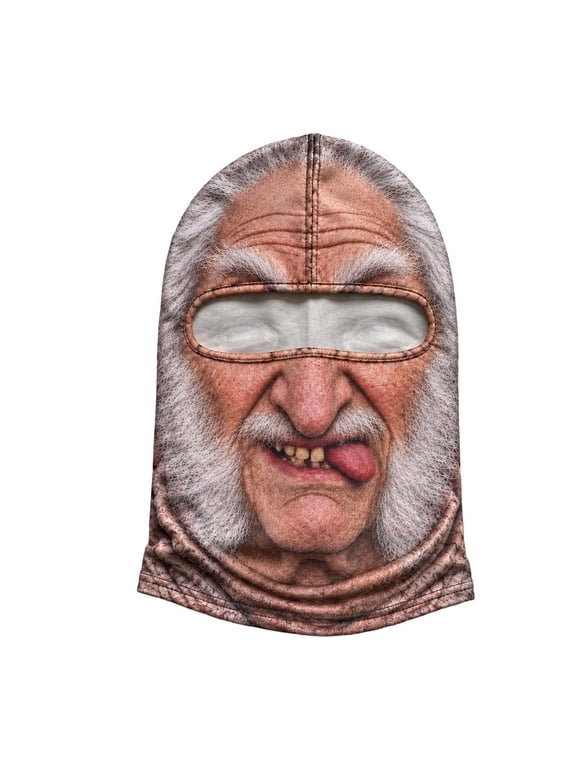 Old Man Ski Mask Funny Realistic Face Balaclava 3D Printed Full Face Cover for Men Women, Winter Windproof Warm Headwear,Funny Party Prank Gift, Outdoor Cycling Skiing Snowboarding Gear