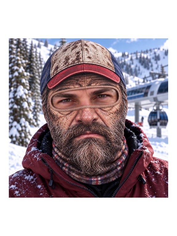 Old Man Ski Mask Funny Realistic Face Balaclava 3D Printed Full Face Winter With Neck Coverage, Novelty Winter Face Cover for Skiing Snowboarding Outdoor Parties and Funny Gifts