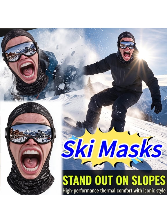 Old Man Ski Mask Funny Realistic Face Balaclava 3D Printed Full Face Winter - With Neck Coverage, Novelty Winter Face Cover for Skiing Snowboarding Outdoor Parties and Funny Gifts - A - Akmoler