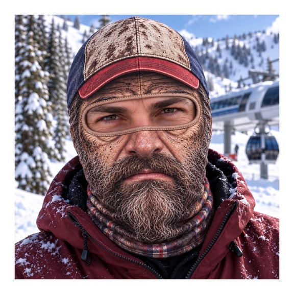 Old Man Ski Mask Funny Realistic Face Balaclava 3D Printed Full Face Winter,With Neck Coverage, Novelty Winter Face Cover for Skiing Snowboarding Outdoor Parties and Funny Gifts (One Size/Color15)