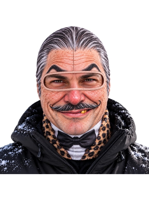 Old Man Ski Mask Funny Realistic Face Balaclava 3D Printed Full Face Winter, With Neck Coverage, Novelty Winter Face Cover for Skiing Snowboarding