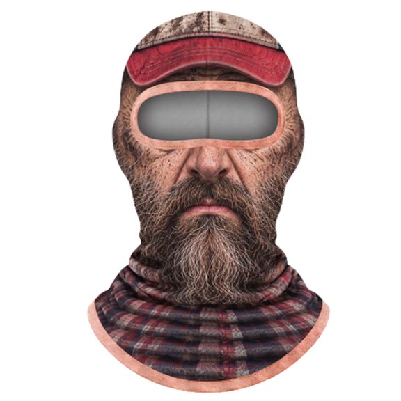 Old Man Ski Mask Funny Realistic Face Balaclava 3D Printed Full Face,With Neck Coverage, Novelty Face Cover for Skiing Snowboarding Outdoor Parties and Funny Gifts(5)