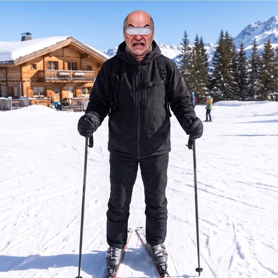 Old Man Ski Mask Funny Realistic Face Balaclava,Novelty Winter Face ...