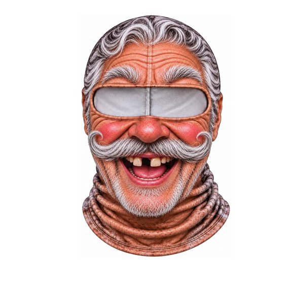 Old Man Ski Mask, Funny Realistic Face Printed Balaclava for Men Women, Novelty Full Face Neck Cover, Winter Windproof Warm Headwear,Funny Party Prank Gift, Outdoor Cycling Skiing Snowboarding Gear