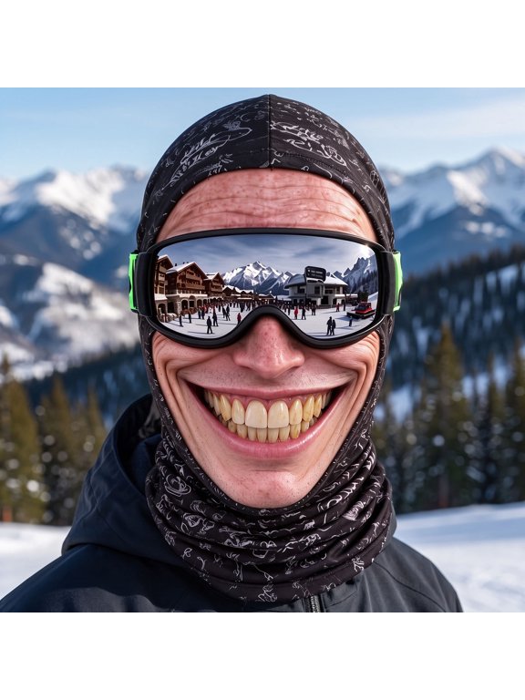Old Man Ski Mask, Funny Realistic Face Printed Ski Masque for Men Women, Novelty Full Face Neck Cover, Winter Windproof Warm Headwear, Funny Party Prank Gift, Outdoor Cycling Skiing Gear