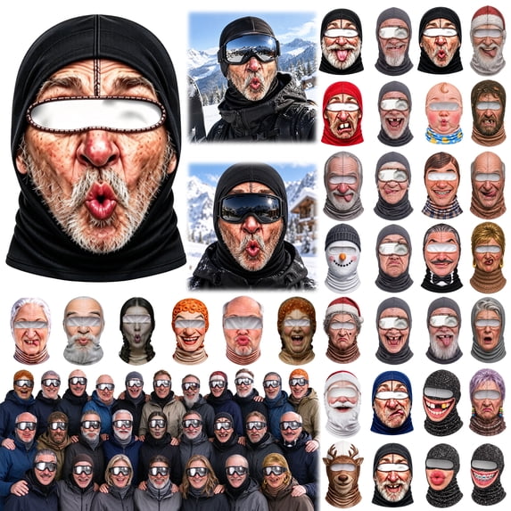Old Man Ski Mask, Realistic Old Man Face Balaclava, Funny and ...