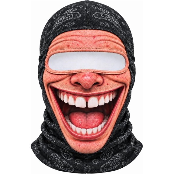Old Man Ski Mask Winter Funny 3D Printed Full Face Realistic Face Balaclava with Neck Coverage Cosplay Costume for Halloween, #T