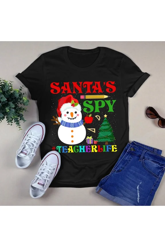 Old Man Spy Teacher Life Christmas Xmas Teacher Gift School Unisex T-Shirt, up to Size 5XL