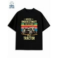 thumbnail image 1 of Old Man Tractor Tee mens funny humor 180G 100% Cotton black sixty years old y2k Unique Design Unisex Shirt Graphic Tee tshirts Retro Unisex Shirt Crewneck tshirts Trendy Unisex Shirt Printed tshirts, 1 of 7