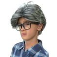 thumbnail image 1 of Old Man Wig Costume Accessory Child Kids Gray Hair Grey Grumpy Scientist Gramps Grandpa Ages 5+, 1 of 4