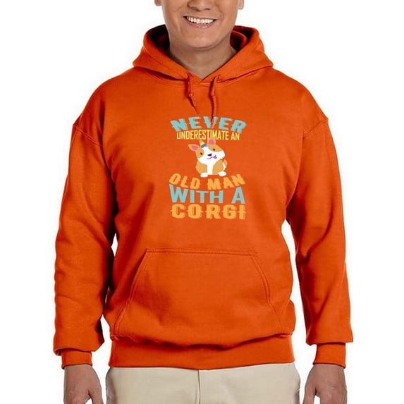 Old Man With A Corgi Hoodie Men -Image by Shutterstock, Male x-Large