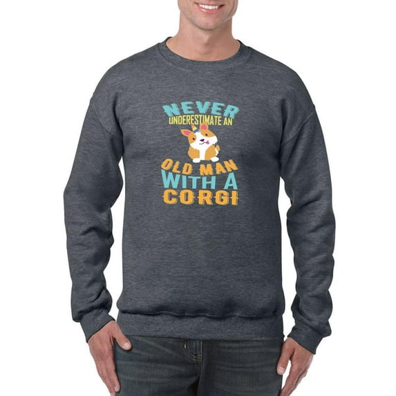 Old Man With A Corgi Sweatshirt Men -Image by Shutterstock, Male x-Large