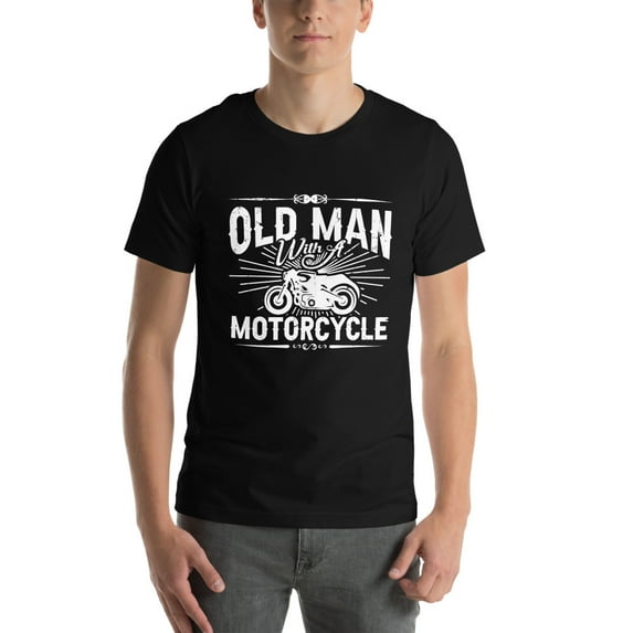 Old Man With A Motorcycle Shirt, Vintage Biker Tee, Gift For Riders (2XL)