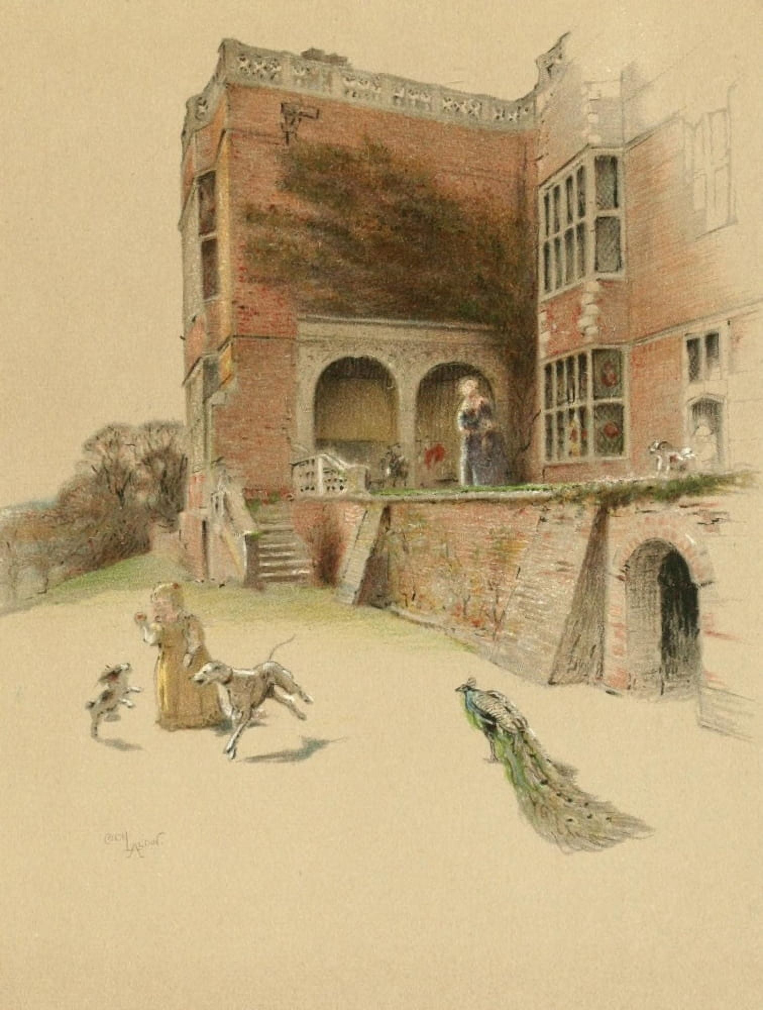 Old Manor Houses 1920 Bramshill House Hants 1 Canvas Art - Cecil Aldin (18 x 24)