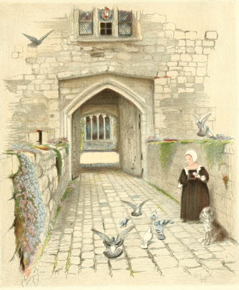 Old Manor Houses 1920 Ightham Mote Canvas Art - Cecil Aldin (24 x 36)
