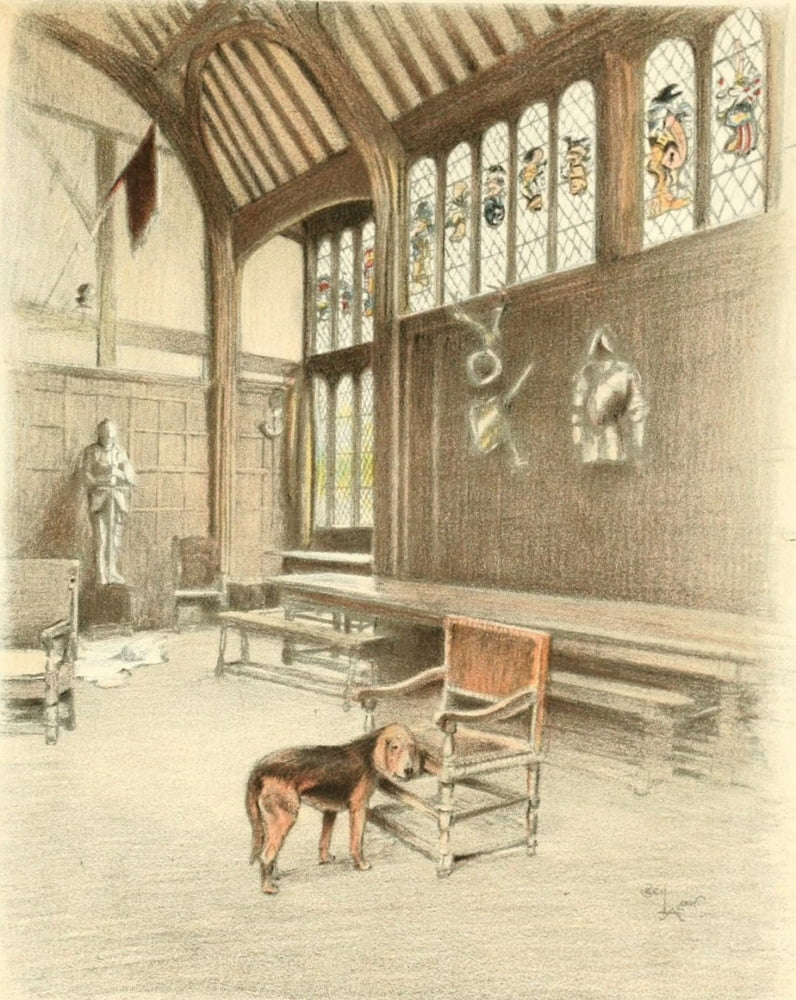 Old Manor Houses 1920 Ockwells Manor (interior) Canvas Art - Cecil Aldin (24 x 36)