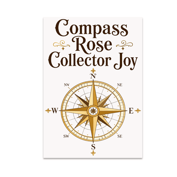 Old Map Decor - Compass Rose Collector - 13x19 Poster Print