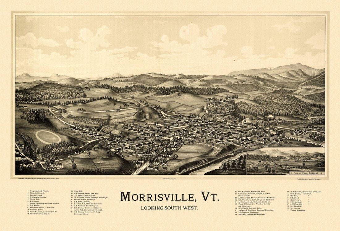 Old Map of  0 County Canvas Art -  (18 x 24)