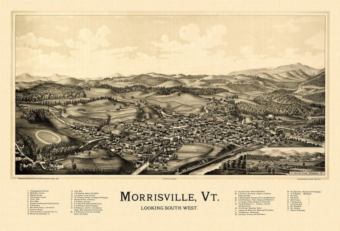 Old Map of 0 County Canvas Art - (24 x 36)
