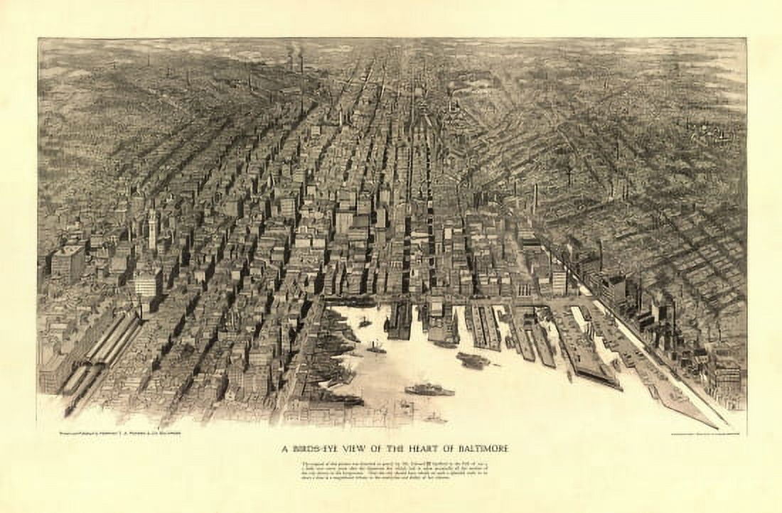 Old Map of Baltimore Maryland 1912 Baltimore County Canvas Art - (18 x 24)