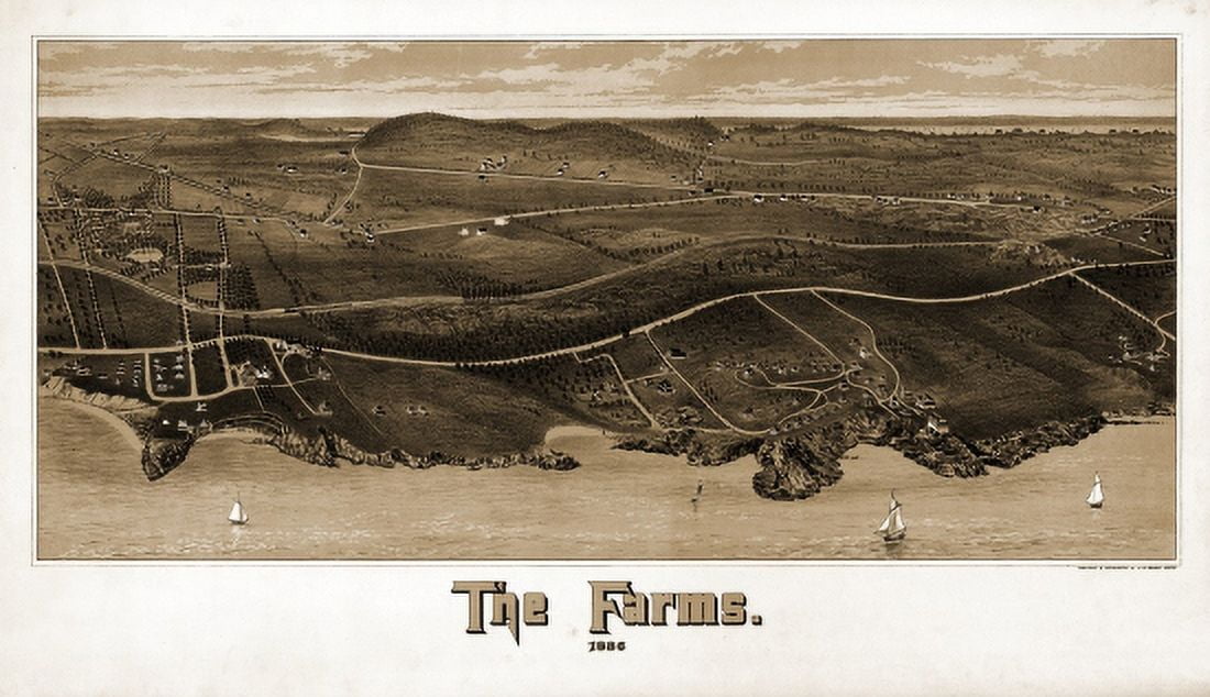 Old Map of Beverly Farms Massachusetts 1886 Essex County Canvas Art -  (24 x 36)