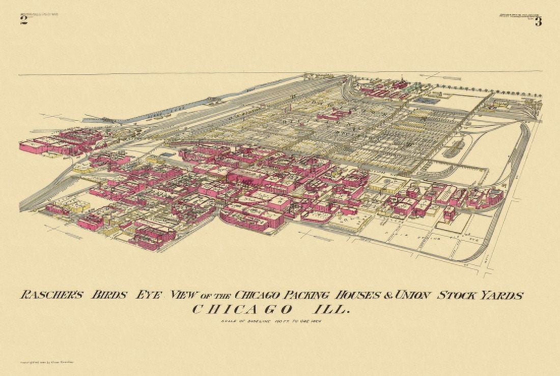 Old Map of Chicago Illinois 1890 Cook County Canvas Art -  (36 x 54)