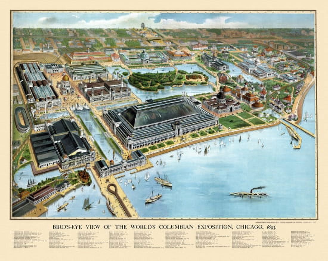 Old Map of Chicago Illinois 1893 Cook County County Canvas Art - (24 x 36)