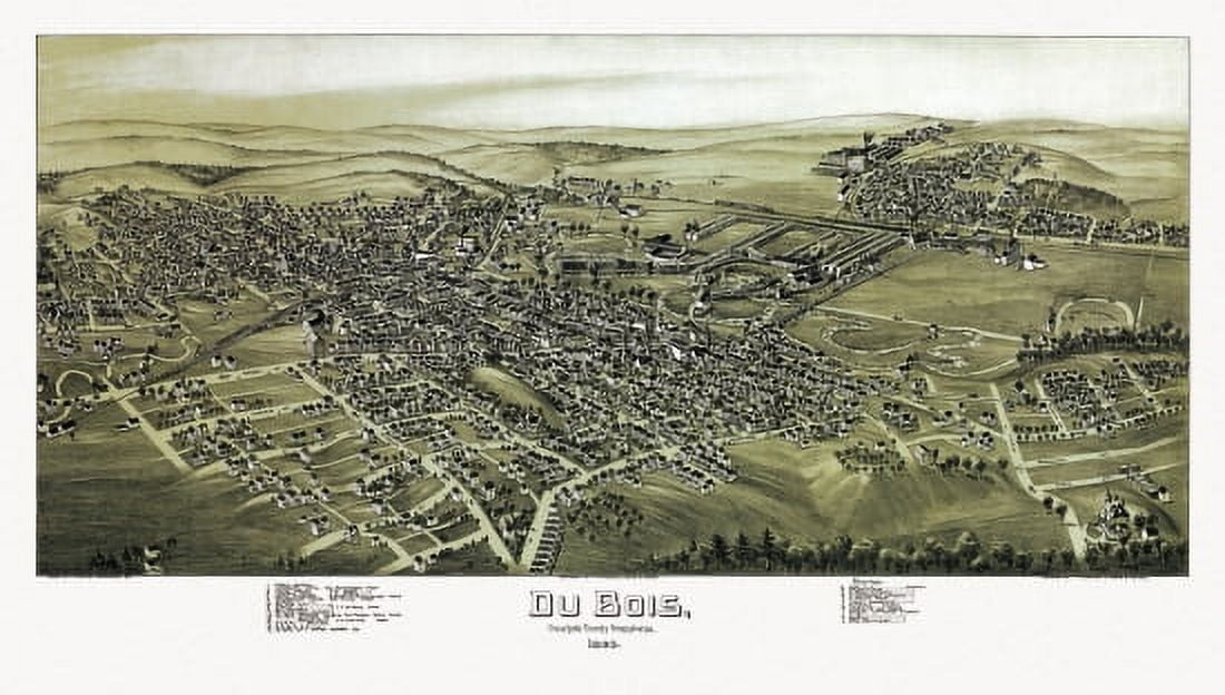 Old Map of Du Bois Pennsylvania 1895 Clearfield County Canvas Art - (24 x 36)