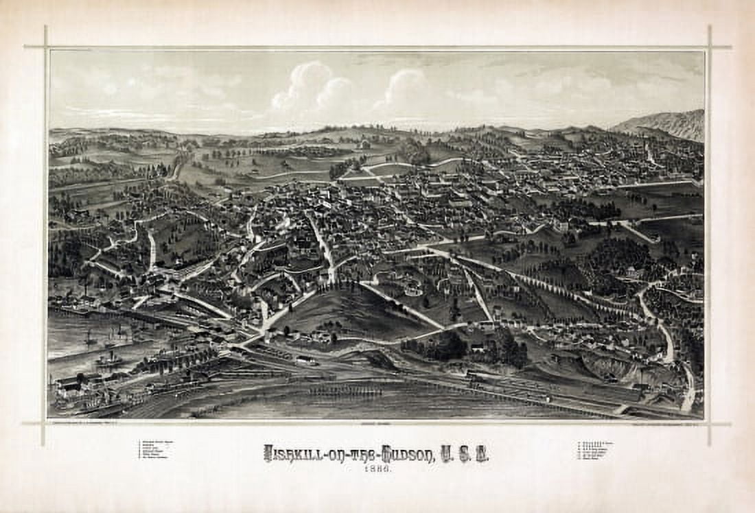 Old Map of Fishkill on the Hudson New York 1886 County Canvas Art - (36 x 54)