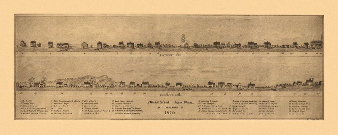 Old Map of Lynn Massachusetts 1820 Essex County Canvas Art - (24 x 36)