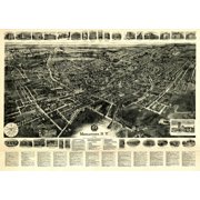Old Map of Middletown New York 1922 Orange County Canvas Art - 24 x 36