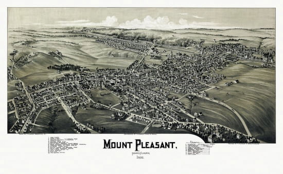 Old Map of Mount Pleasant Pennsylvania 1900 Schuylkill County Canvas Art - (24 x 36)