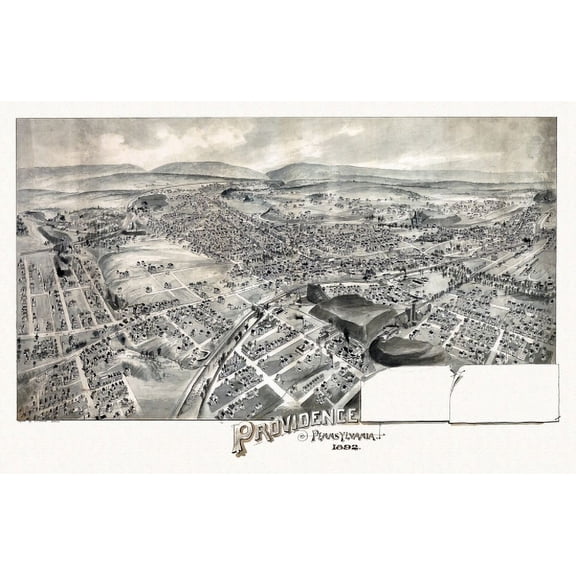 Old Map of Providence Pennsylvania 1892 Lancaster County Canvas Art - (18 x 24)