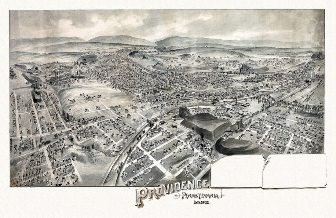Old Map of Providence Pennsylvania 1892 Lancaster County Canvas Art - (24 x 36)