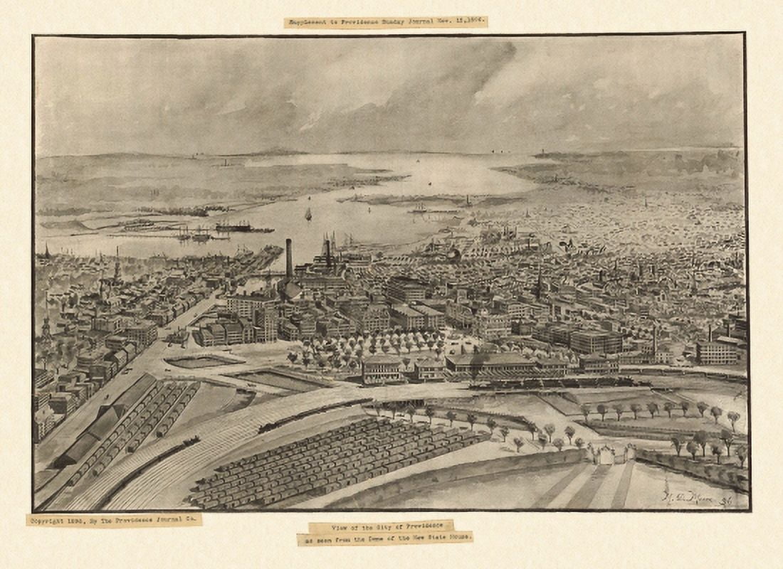 Old Map of Providence Rhode Island 1896 Providence County Canvas Art - (18 x 24)