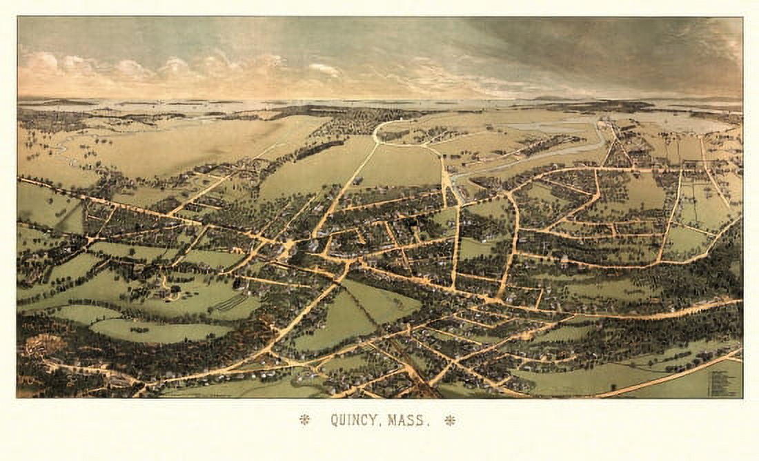 Old Map of Quincy Massachusetts 1878 Norfolk County Canvas Art - (36 x 54)