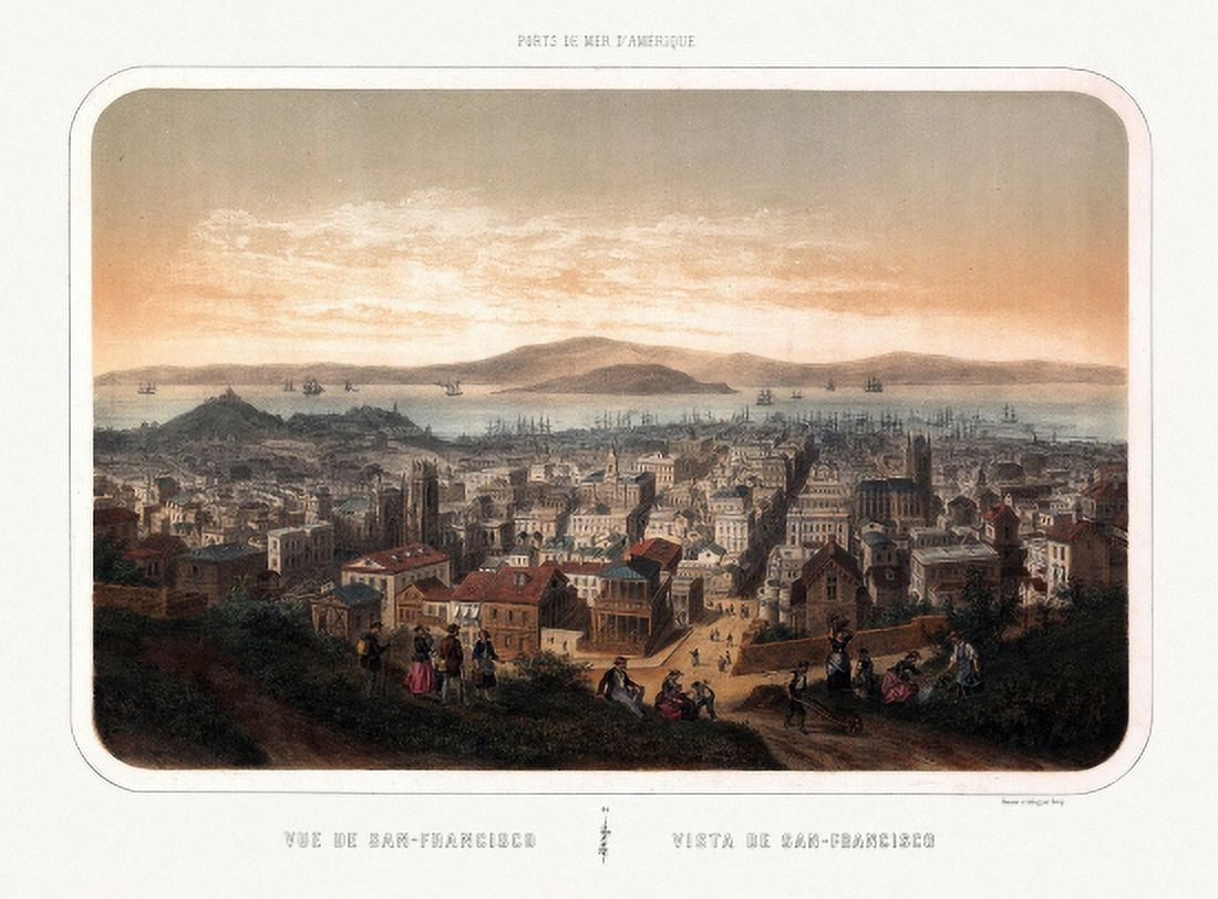 Old Map of San Francisco California 1860 San Francisco County Canvas Art - (18 x 24)
