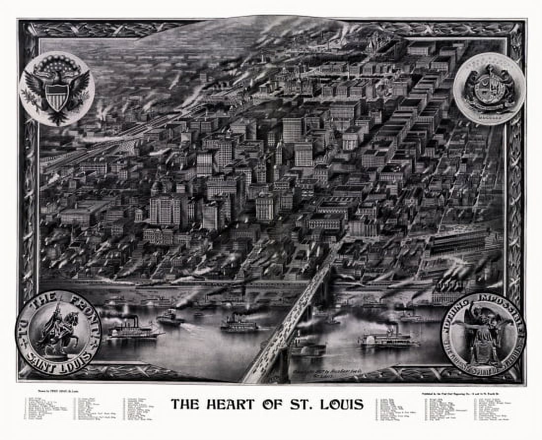 Old Map of St Louis Missouri 1907 St Louis County Canvas Art - (18 x 24)