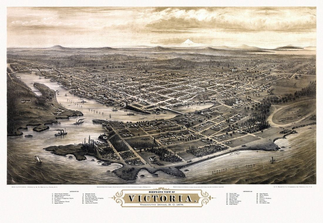 Old Map of Victoria 1878 County Canvas Art - (24 x 36)