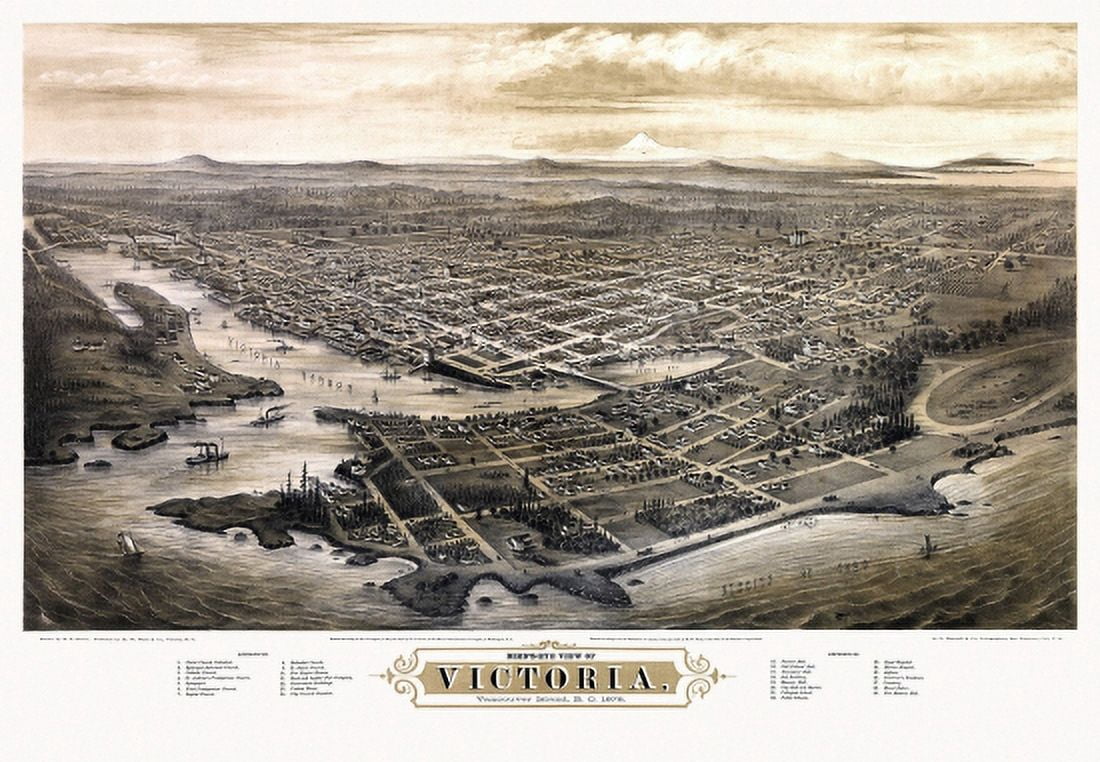 Old Map of Victoria 1878 County Canvas Art - (36 x 54)