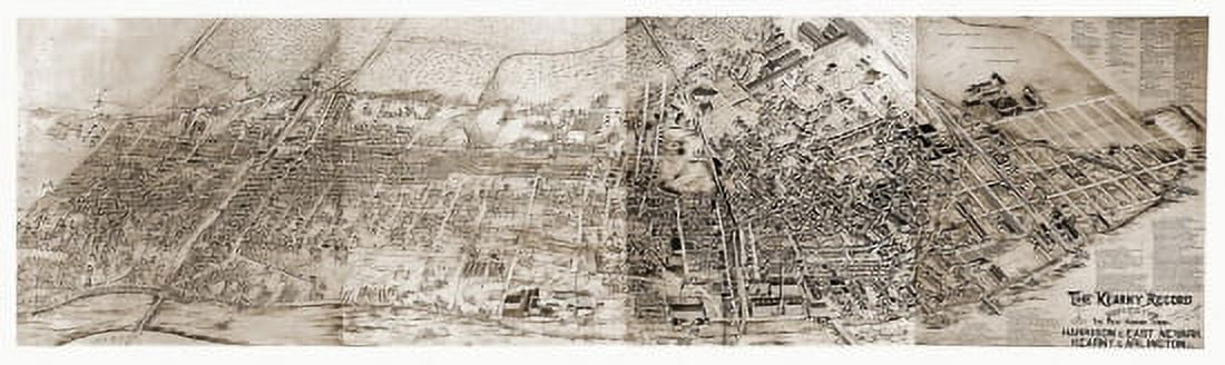 Old Map of West Hudson New Jersey 1907 Hudson County Canvas Art - (18 x 24)