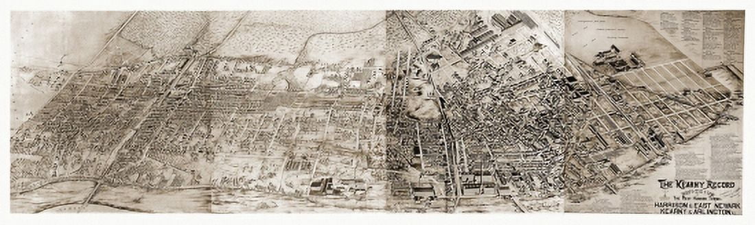 Old Map of West Hudson New Jersey 1907 Hudson County Canvas Art - (24 x 36)
