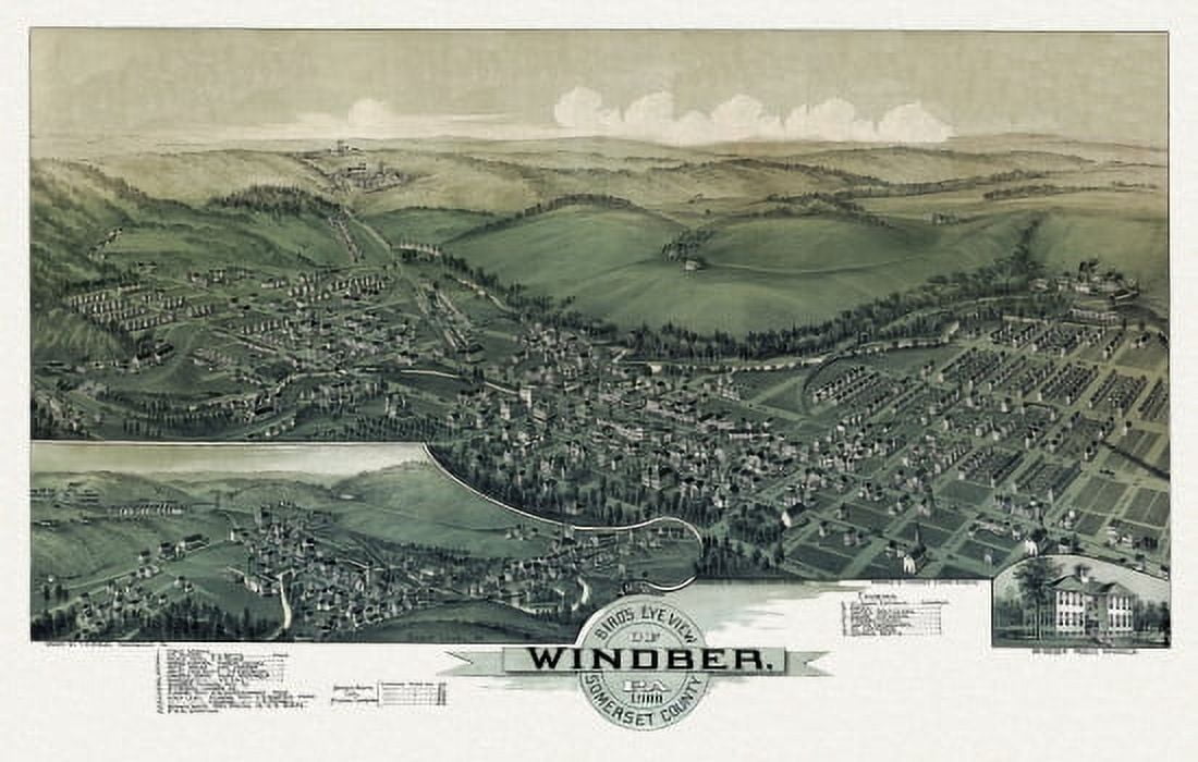 Old Map of Windber Pennsylvania 1900 Somerset County Canvas Art - (24 x 36)