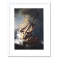 thumbnail image 1 of Old Master Painting Rembrandt Christ Storm On Sea Of Galilee 1633 Disciples Biblical Scene Framed Wall Art Print Picture 12X16 inch, 1 of 4