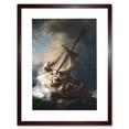 thumbnail image 1 of Old Master Painting Rembrandt Christ Storm On Sea Of Galilee 1633 Disciples Biblical Scene Framed Wall Art Print Picture 12X16 inch, 1 of 4